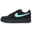 ナイキ NIKE ×ティファニー TIFFANY&Co. サイズ:29cm AIR FORCE 1 LOW 1837 DZ1382-001 シューレース付きエアフォース1 ロー 1837スニーカー(ブラック×ブルー)【203052】【OM10】【メンズ】【小物】【中古】bb99#rinkan*A
