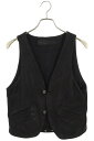 クロムハーツ Chrome Hearts サイズ:S CLASSIC 2B LTHR フローラルボタンレザーベスト(ブラック×シルバー)【203052】【GZ1...