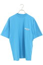 バレンシアガ BALENCIAGA サイズ:XXS 23SS 641675 TNVG5 ダメージ加工キャンペーンロゴTシャツ(ライトブルー)【403052】【O...
