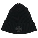 クロムハーツ Chrome Hearts サイズ:ONE SIZE CHプラスレザーパッチカシミアビーニー帽子(ブラック×シルバー)【503052】【SS07】...