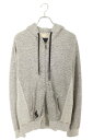 クロムハーツ Chrome Hearts サイズ:L SWTSHRT HD ZIP CHプラスパッチダガージップパーカー(グレー×シルバー)【503052】【O...