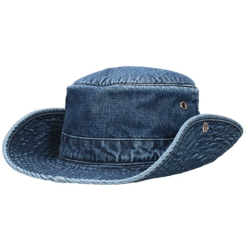 クロムハーツ Chrome Hearts サイズ:L CRANK BAIT レザーブレードデニムバケット帽子(インディゴ)【209052】【SS07】【小物】【...