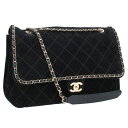 シャネル CHANEL ×ファレルウィリアムス サイズ:XXL 27番 ブラグマイバッグ キルティングスエードチェーンショルダーバッグ(ブラック×ゴールド)【6...