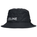 セリーヌ CELINE サイズ:L 2AUB0930C ナイロンキルティングロゴプリントバケットハット(ブラック×オレンジ)【603052】【SB01】【小物】...