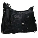 クロムハーツ Chrome Hearts BOLO BSフレア装飾フリンジレザーショルダーバッグ(ブラック×シルバー)【703052】【SJ02】【小物】【中...