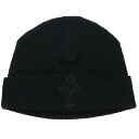 クロムハーツ Chrome Hearts BADDA BING ハラコクロスパッチ付きビーニーキャップ(ブラック)【703052】【SJ02】【小物】【中古】bb82#rinkan*S