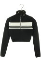 プラダ PRADA サイズ:40 P26436 三角ロゴプレートハイネックハーフジップニット(ブラック×ホワイト)【013052】【FK04】【レディース】【中...