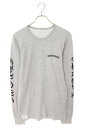 クロムハーツ Chrome Hearts サイズ:L Thermal L S 襟ロゴプリント長袖カットソー(グレー)【903052】【SJ02】【メンズ】【中古...