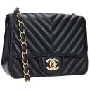 シャネル CHANEL A35200 ミニマトラッセ18 Vステッチレザーチェーンショルダーバッグ(ブラック×ゴールド)【013052】【GZ11】【小物】【...
