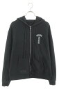 クロムハーツ Chrome Hearts サイズ:M SWTSHRT HD ZIP ジップパーカー バック英字プリント裏地サーマルダガージップアップパーカー(ブラック)【113052】【OM10】【メンズ】【中古】bb17#rinkan*B