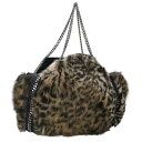 ステラマッカートニー STELLA McCARTNEY FALABELLA ファラベラ レオパードファーチェーンハンドバッグ(ブラック×ベージュ調)【7130...