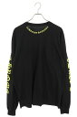 クロムハーツ Chrome Hearts サイズ:XL CH L S 1 ネックロゴプリント長袖カットソー(ブラック×イエロー)【213052】【SS07】【メンズ】【中古】bb415#rinkan*S