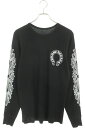 クロムハーツ Chrome Hearts サイズ:L Thermal L S アームフローラルクロスサーマル長袖カットソー(ブラック)【313052】【SS13...