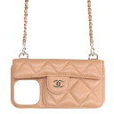 シャネル CHANEL AP3553 チェーンショルダー付きレザーiPhone15proケース(ブラウン×ゴールド)【123052】【BS99】【小物】【中古...