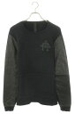 クロムハーツ Chrome Hearts サイズ:S Y NOT クロスパッチ付きレザー切り替えクルーネックスウェット(ブラック)【613052】【SS07】【...