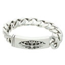 クロムハーツ Chrome Hearts サイズ:13LINK ID FLORAL CRS フローラルクロスIDクラシック シルバーブレスレット(シルバー 111.53g)【123052】【GZ11】【小物】【中古】bb389#rinkan*B