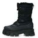 プラダ PRADA サイズ:6.5 2UE015 モノリスボアシャーリングコンバットブーツ(ブラック)【913052】【SB01】【メンズ】【小物】【中古】bb...