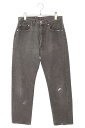 クロムハーツ Chrome Hearts サイズ:32インチ U VNTG JEAN BLK RED TAB クロスボールボタンウォッシュドデニムパンツ(ブラッ...