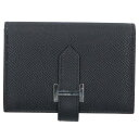 エルメス HERMES ベアンミニ コンパクト B刻印 SV金具 ヴォーエプソン財布(ブラック×シルバー)【223052】【SS13】【小物】【中古】bb34...