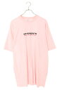 ヴェトモン VETEMENTS サイズ:M UE51TR470P ロゴ刺繍オーバーサイズTシャツ(ピンク)【523052】【OM10】【メンズ】【中古】bb38...