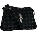 クロムハーツ Chrome Hearts CHICKEN NUGGET SM チキンナゲット ラージダガードット柄ハラコレザーショルダーバッグ(ブラック×シル...