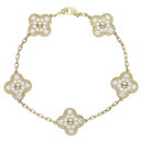 ヴァンクリーフアンドアーペル VANCLEEF & ARPELS ヴィンテージアルハンブラ VCARA41400 K18YG 5Pダイヤモンドブレスレット(イ...