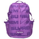 シュプリーム SUPREME 21AW Backpack ロゴ総柄ボックスロゴナイロンバックパック(パープル)【604052】【BS99】【小物】【中古】bb...