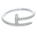 カルティエ Cartier サイズ:50/11号 JUSTE UN CLOU RING SM ジュストアンクル K18WG PAVEダイヤリング(ホワイトゴール...