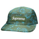 シュプリーム SUPREME サイズ:FREE 25SS Floral Jacquard Camp Cap フローラルジャガードキャンプキャップ(グリーン)【7...