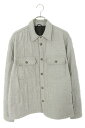 クロムハーツ Chrome Hearts サイズ:L WORK DOG ワークドッグ 中綿入りキルティング長袖シャツブルゾン(グレー×シルバー)【623052】...