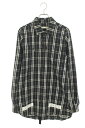 オフホワイト OFF-WHITE サイズ:XXS バックバイアスプリントチェック長袖シャツ(ネイビー調)【723052】【FK04】【メンズ】【中古】bb410#rinkan*C(4)