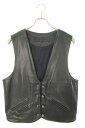 クロムハーツ Chrome Hearts サイズ:L 8B L LNG BCK SUEDE 8クロスボール ベスト(ブラック×シルバー)【623052】【SS0...