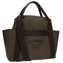 エルメス HERMES サックドパンサージュグル ーム A刻印 SV金具トワルシェヴロン ブライドルレザーハンドバッグ(カーキ×ブラウン)【623052】【G...