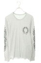 クロムハーツ Chrome Hearts サイズ:L THERMAL L S アームロゴサーマル長袖カットソー(グレー×ブラック)【623052】【SS07】【...