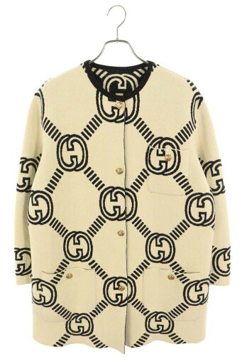 グッチ GUCCI サイズ:S 22AW 678318 XKB5T GG総柄リバーシブルウールカーディガン(オフホワイト×ブラック)【623052】【SB01】【レディース】【中古】bb205#rinkan*B グッチ GUCCI サイズ:S 22AW 678318 XKB5T GG総柄リバーシブルウールカーディガン(オフホワイト×ブラック)【623052】【SB01】【レディース】【中古】bb205#rinkan*B