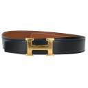 エルメス HERMES サイズ:100 コンスタンスHバックル Z刻印 Hロゴバックルレザーベルト(ゴールド×ブラック×ブラウン)【304052】【BS99】【...