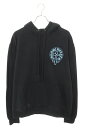 クロムハーツ Chrome Hearts サイズ:M SWTSHRT PLVR プルオーバーパーカー メイプルソープクロスバックプリントパーカー(ブラック×ブル...