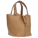 エルメス HERMES サイズ:MM ピコタンロックMM U刻印 SV金具 トリヨンクレマンスハンドバッグ(ブラウン×シルバー)【823052】【GZ11】【小...