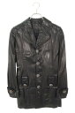 クロムハーツ Chrome Hearts サイズ:S クロスボールボタンレザージャケット(ブラック×シルバー)【823052】【SS07】【レディース】【中古】...