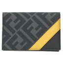 フェンディ FENDI ズッカ柄レザーカードケース(ブラック調)【604052】【BS99】【小物】【中古】bb132#rinkan*A