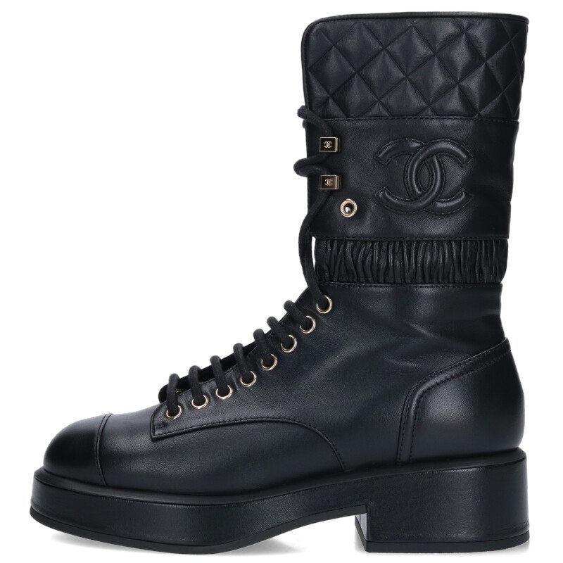 【クールなソーブラック♢】CHANEL*ミドルブーツ 楽天市場】その他(ブランドシャネル・丈(ブーツ)ハーフ