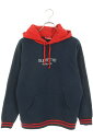 シュプリーム SUPREME サイズ:M 15AW Classic Logo Hooded Sweatshirt クラシックロゴプルオーバーパーカー(ネイビー)...