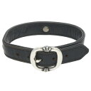クロムハーツ Chrome Hearts サイズ:11 GUNSLINGER ガンスリンガークロスボール レザーブレスレット(ブラック×シルバー 総重量26.3...