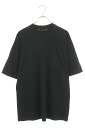 バレンシアガ BALENCIAGA サイズ:S 23SS 739784 TOVF4 ネックロゴ刺繍ダメージ加工Tシャツ(ブラック)【204052】【SB01】【...