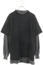 バレンシアガ BALENCIAGA サイズ:2 726088 TNVR5 オーバーサイズヴィンテージジャージーレイヤード長袖カットソー(ブラック)【304052...