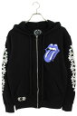 クロムハーツ Chrome Hearts サイズ:M SWTSHRT HD ZIP LT BL リップアンドタン ダガージップアップバックプリントパーカー(ブラ...