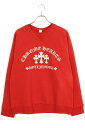 クロムハーツ Chrome Hearts サイズ:L SAILIN ON CREW ラベル付きトリプルクロスロゴ刺繍スウェット(レッド×ホワイト)【304052...