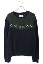 メゾンマルジェラ Maison Margiela サイズ:46 16SS S30GU0030 ハトメクルーネックスウェット(ネイビー×グリーン)【604052】...