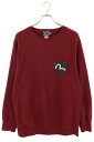 エヴィス EVISU サイズ:40 デニムポケットクルーネックスウェット(ボルドー×インディゴ)【604052】【BS99】【メンズ】【中古】bb205#rinkan*B(4)