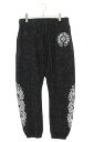 クロムハーツ Chrome Hearts サイズ:M SWEAT PANTS セメタリークロス総柄スウェットロングパンツ(ブラック)【304052】【GZ11】...
